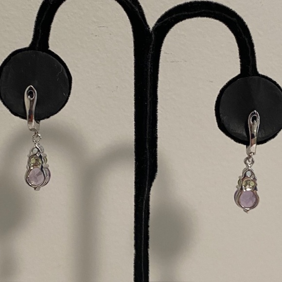 925 Silver Natural Topaz Amethyst Peridot Gemstones Jewelry Set - Picture 5 of 7